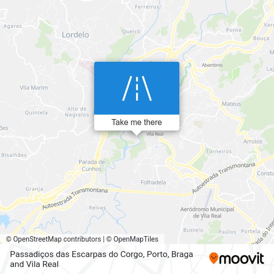 Passadiços das Escarpas do Corgo map