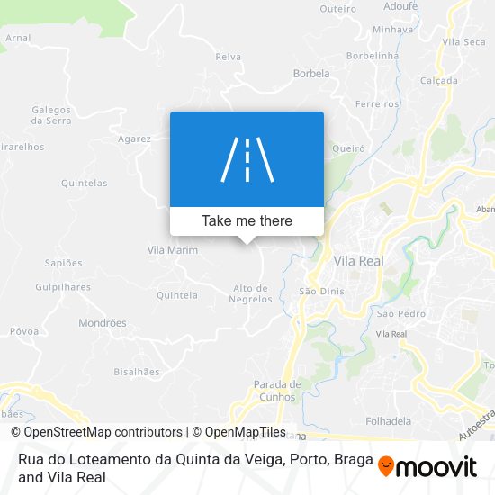 Rua do Loteamento da Quinta da Veiga mapa