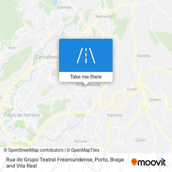 Rua do Grupo Teatral Freamundense mapa