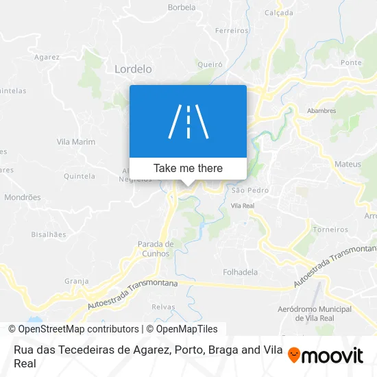 Rua das Tecedeiras de Agarez map