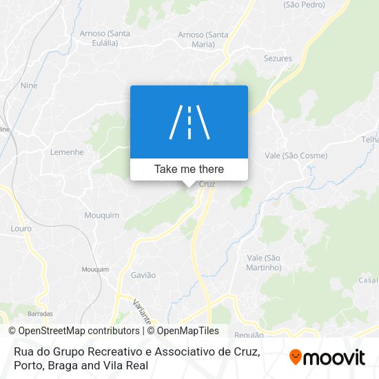 Rua do Grupo Recreativo e Associativo de Cruz mapa