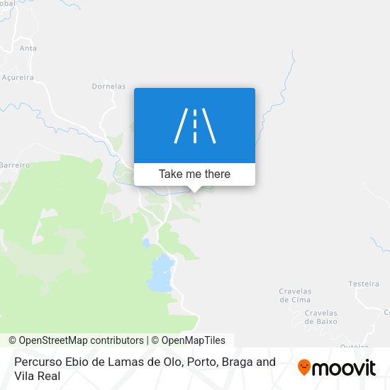 Percurso Ebio de Lamas de Olo mapa