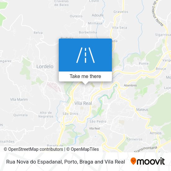 Rua Nova do Espadanal mapa