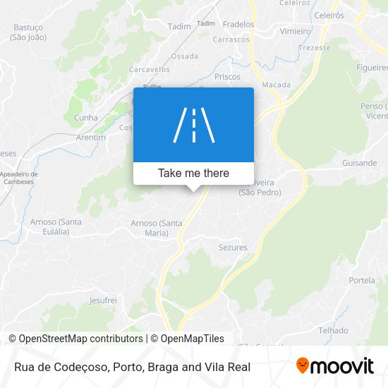 Rua de Codeçoso mapa