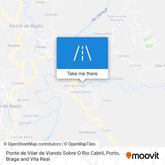 Ponte de Vilar de Viando Sobre O Rio Cabril map