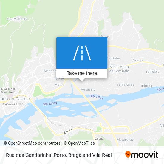 Rua das Gandarinha mapa