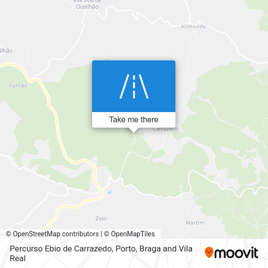 Percurso Ebio de Carrazedo map