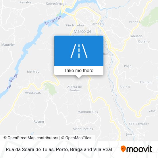 Rua da Seara de Tuías mapa