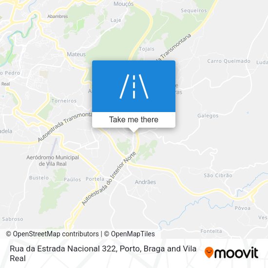 Rua da Estrada Nacional 322 mapa