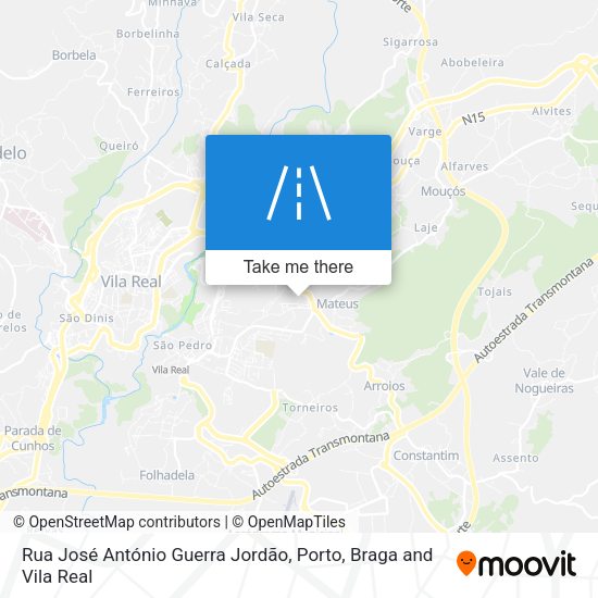 Rua José António Guerra Jordão mapa