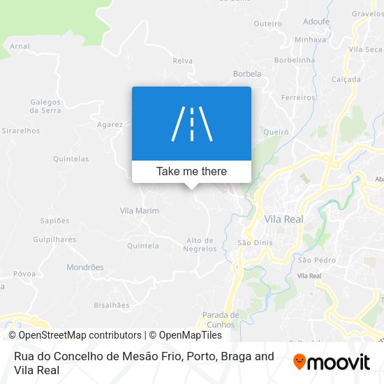 Rua do Concelho de Mesão Frio mapa