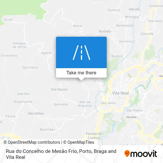 Rua do Concelho de Mesão Frio map