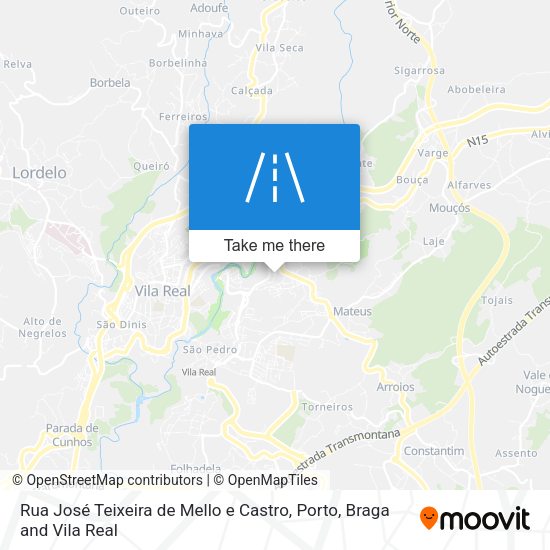 Rua José Teixeira de Mello e Castro map