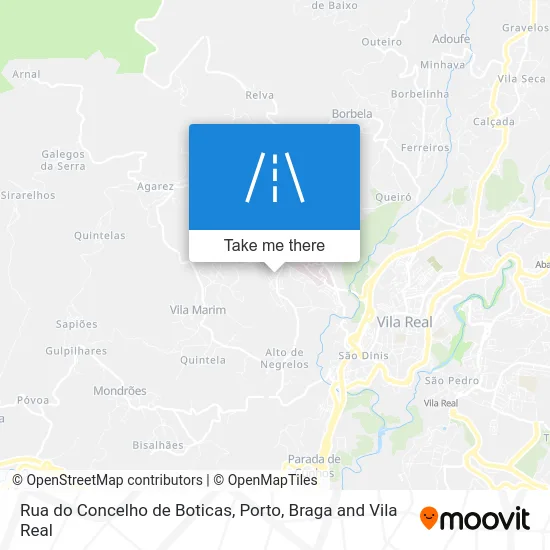 Rua do Concelho de Boticas map