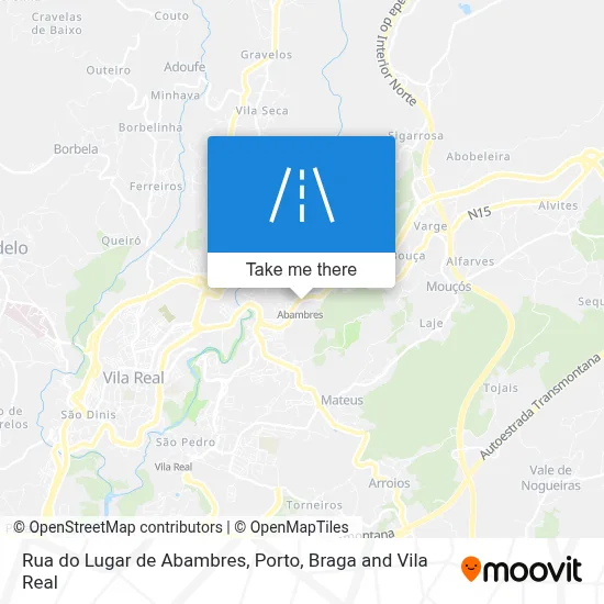Rua do Lugar de Abambres map