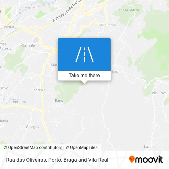 Rua das Oliveiras map