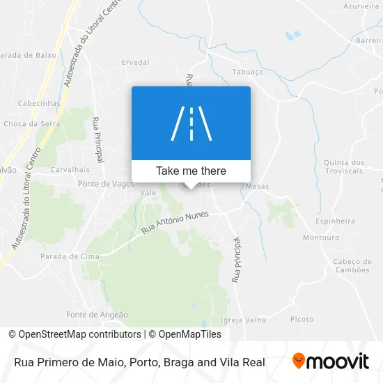 Rua Primero de Maio map