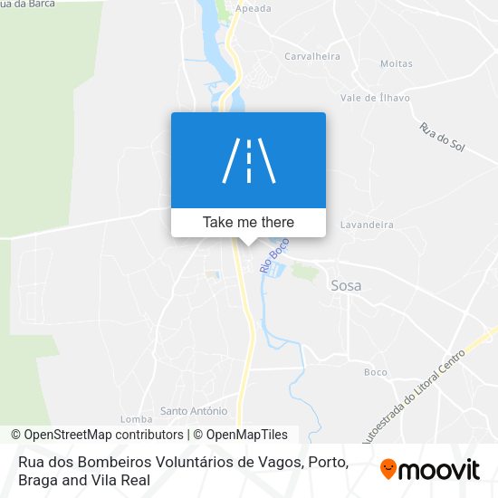 Rua dos Bombeiros Voluntários de Vagos mapa