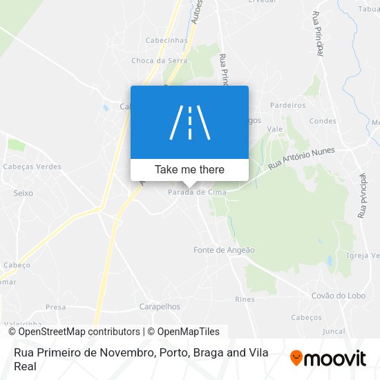 Rua Primeiro de Novembro mapa