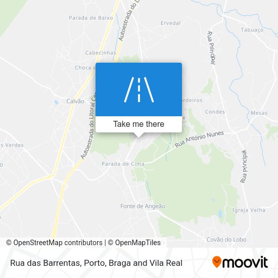 Rua das Barrentas mapa