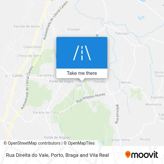 Rua Direita do Vale map
