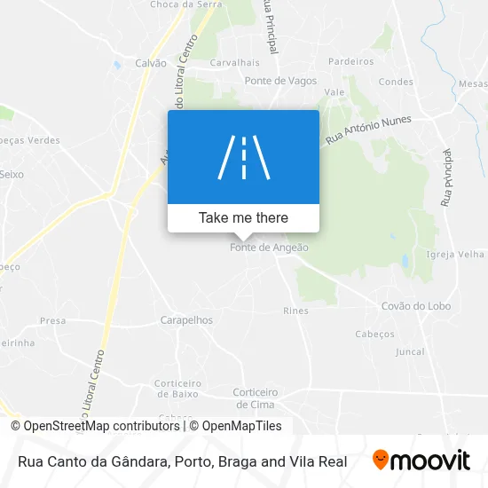 Rua Canto da Gândara map
