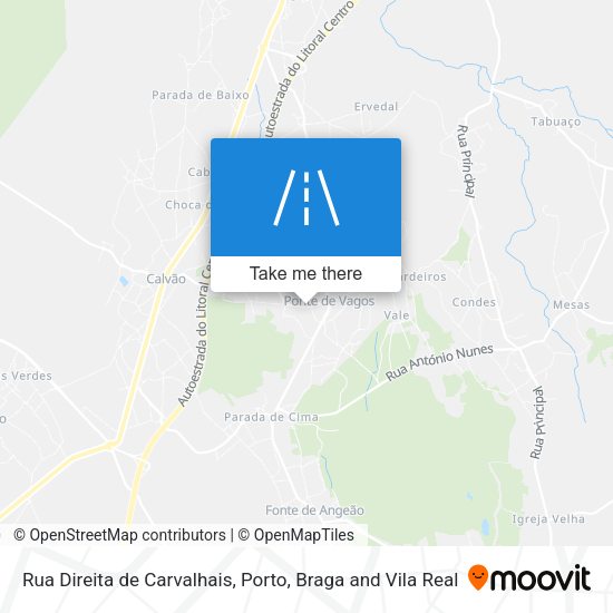 Rua Direita de Carvalhais map