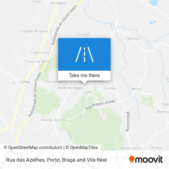 Rua das Azelhas map