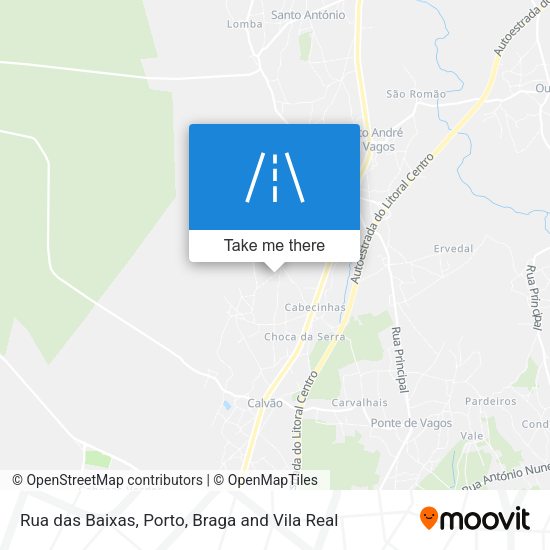Rua das Baixas mapa