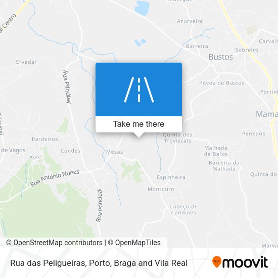 Rua das Peligueiras mapa
