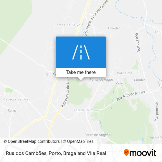 Rua dos Cambões map