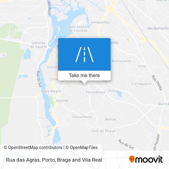 Rua das Agras mapa