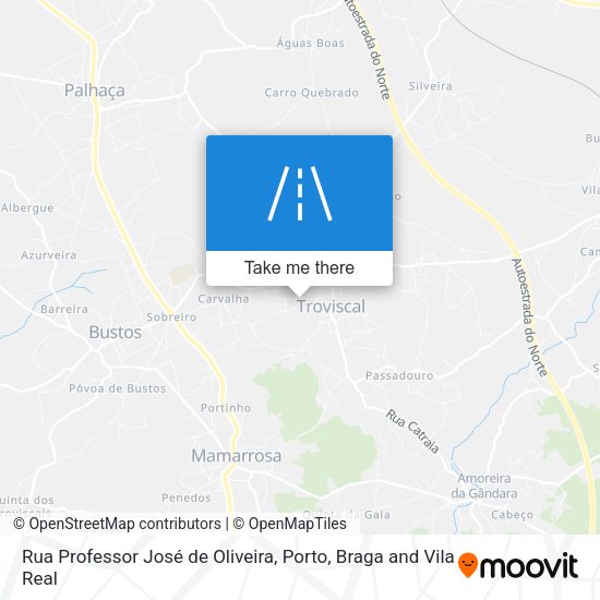 Rua Professor José de Oliveira mapa