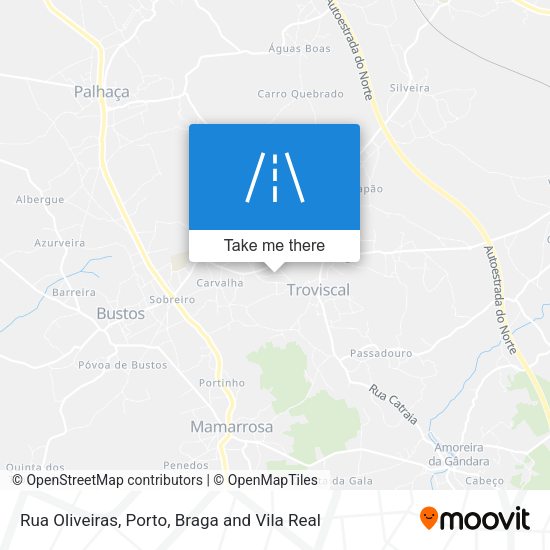 Rua Oliveiras mapa