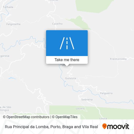 Rua Principal da Lomba mapa
