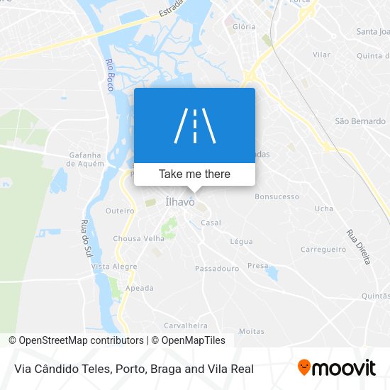 Via Cândido Teles mapa