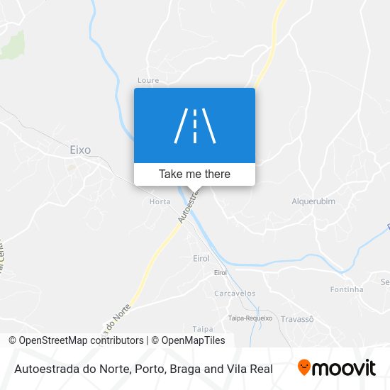 Autoestrada do Norte mapa