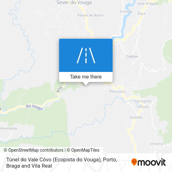 Túnel do Vale Côvo (Ecopista do Vouga) mapa