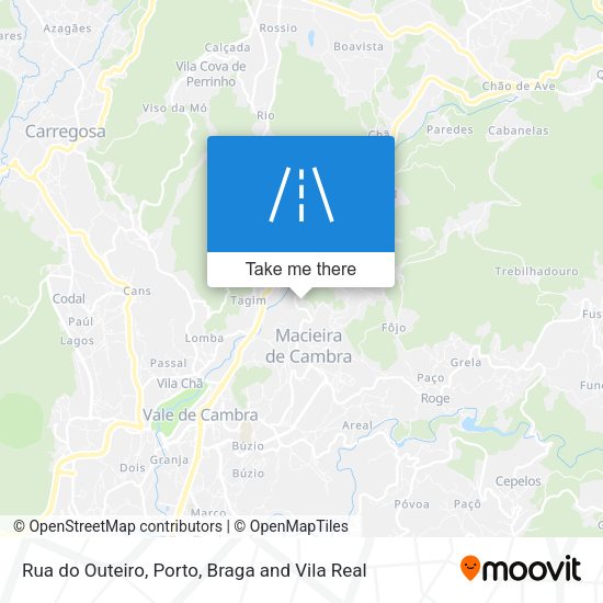 Rua do Outeiro mapa