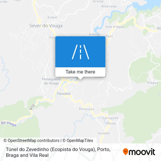 Túnel do Zevedinho (Ecopista do Vouga) mapa