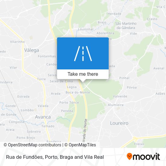 Rua de Fundões mapa