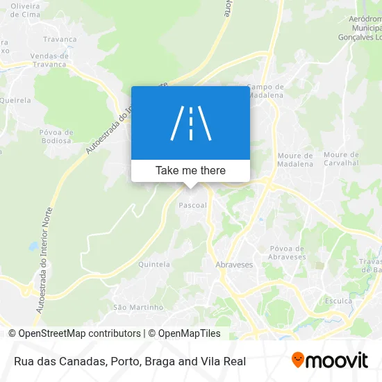 Rua das Canadas map