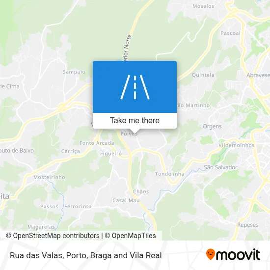 Rua das Valas map