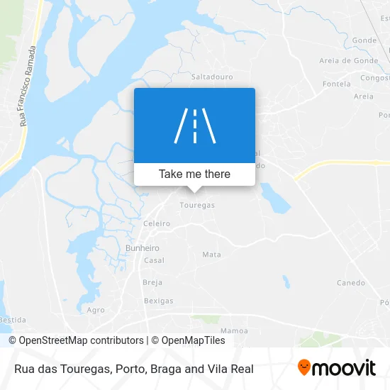 Rua das Touregas map