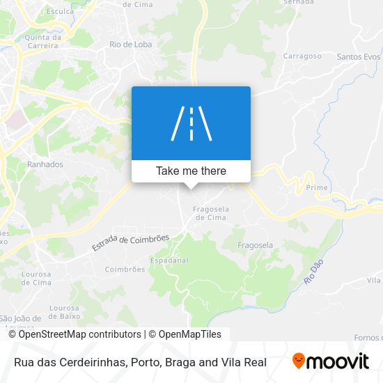 Rua das Cerdeirinhas mapa
