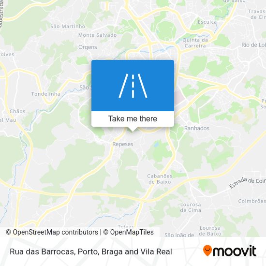 Rua das Barrocas mapa