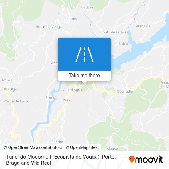 Túnel do Modorno I (Ecopista do Vouga) mapa