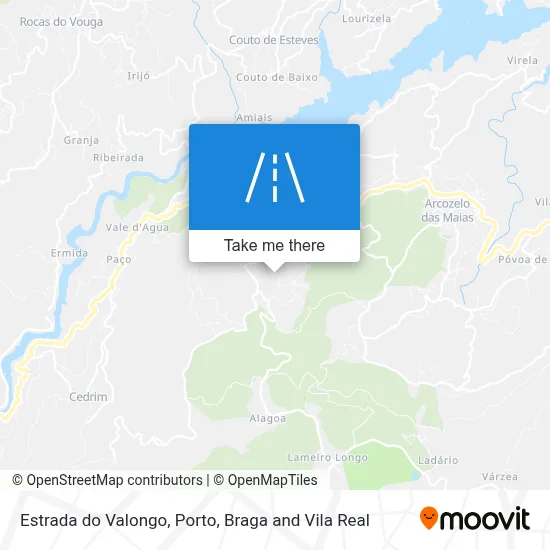 Estrada do Valongo map