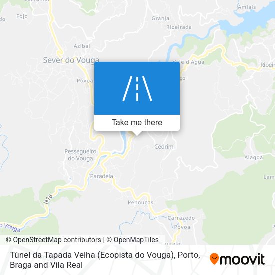 Túnel da Tapada Velha (Ecopista do Vouga) mapa