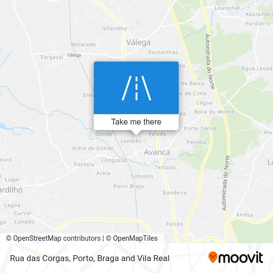 Rua das Corgas map